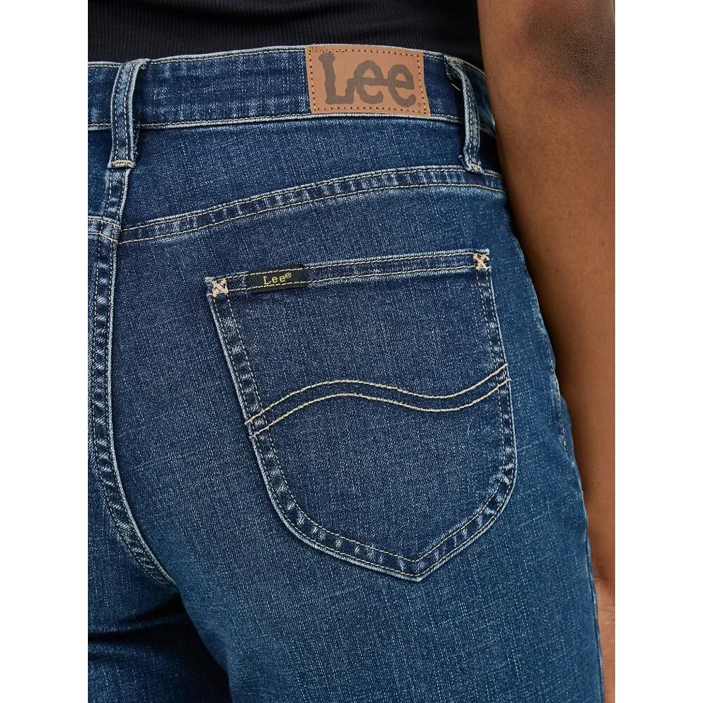 NWT Lee Women's Capri Pants Size 10 Deep Blue Mid Rise 23" Cropped Stretch - Picture 4 of 6